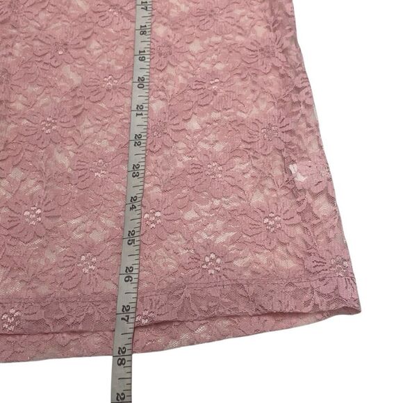 Bella Birdie Light Pink Sheer Lace V Neck Top - Picture 5 of 6